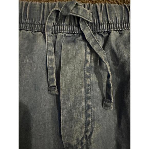 NWT Splendid Women's Cropped Wide Leg Drawstring Pant, Blue, 2XL Drawstring - Picture 6 of 7